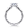 Sandi - 14K White Gold East West Oval Diamond Engagement Ring - 0.1 ct