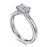 Sandi - 14K White Gold East West Oval Diamond Engagement Ring - 0.1 ct