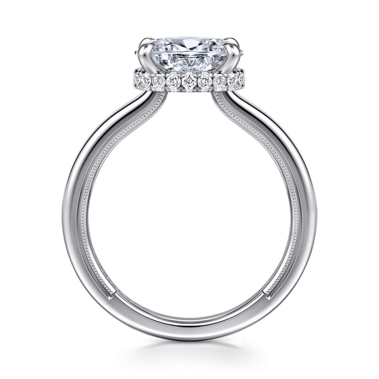 Sandi - 14K White Gold East West Oval Diamond Engagement Ring - 0.11 ct - Shot 2