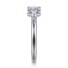 Sandi - 14K White Gold East West Oval Diamond Engagement Ring - 0.11 ct
