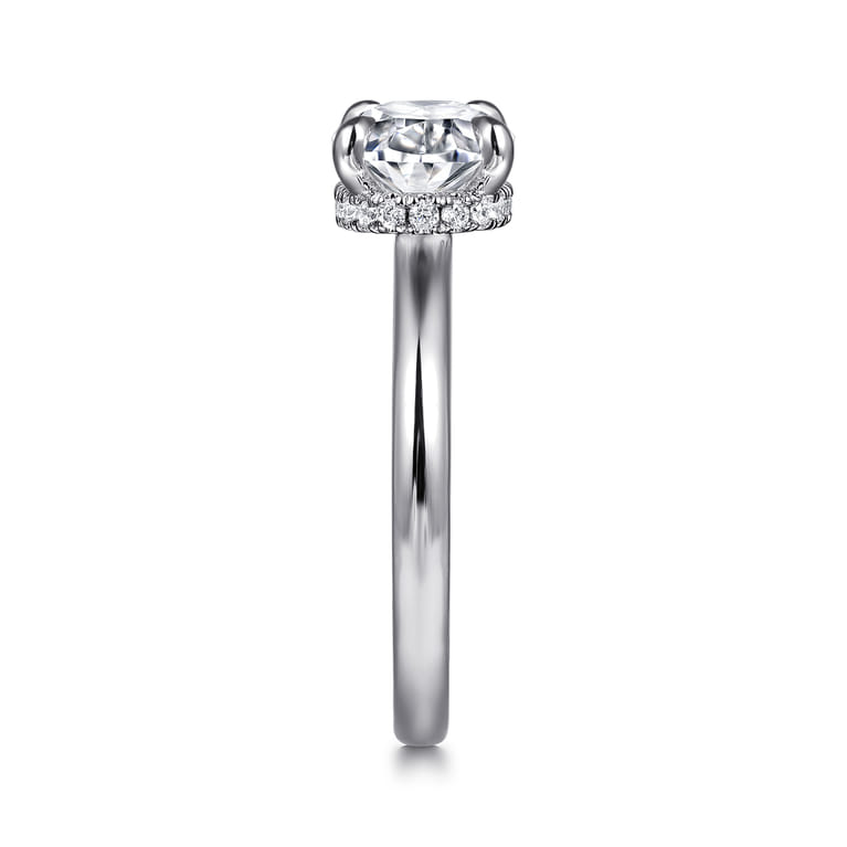 Sandi - 14K White Gold East West Oval Diamond Engagement Ring - 0.12 ct - Shot 5