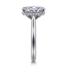 Azucena - 14K White Gold Oval Solitaire Diamond Engagement Ring - 0.08 ct