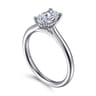 Azucena - 14K White Gold Oval Solitaire Diamond Engagement Ring - 0.05 ct