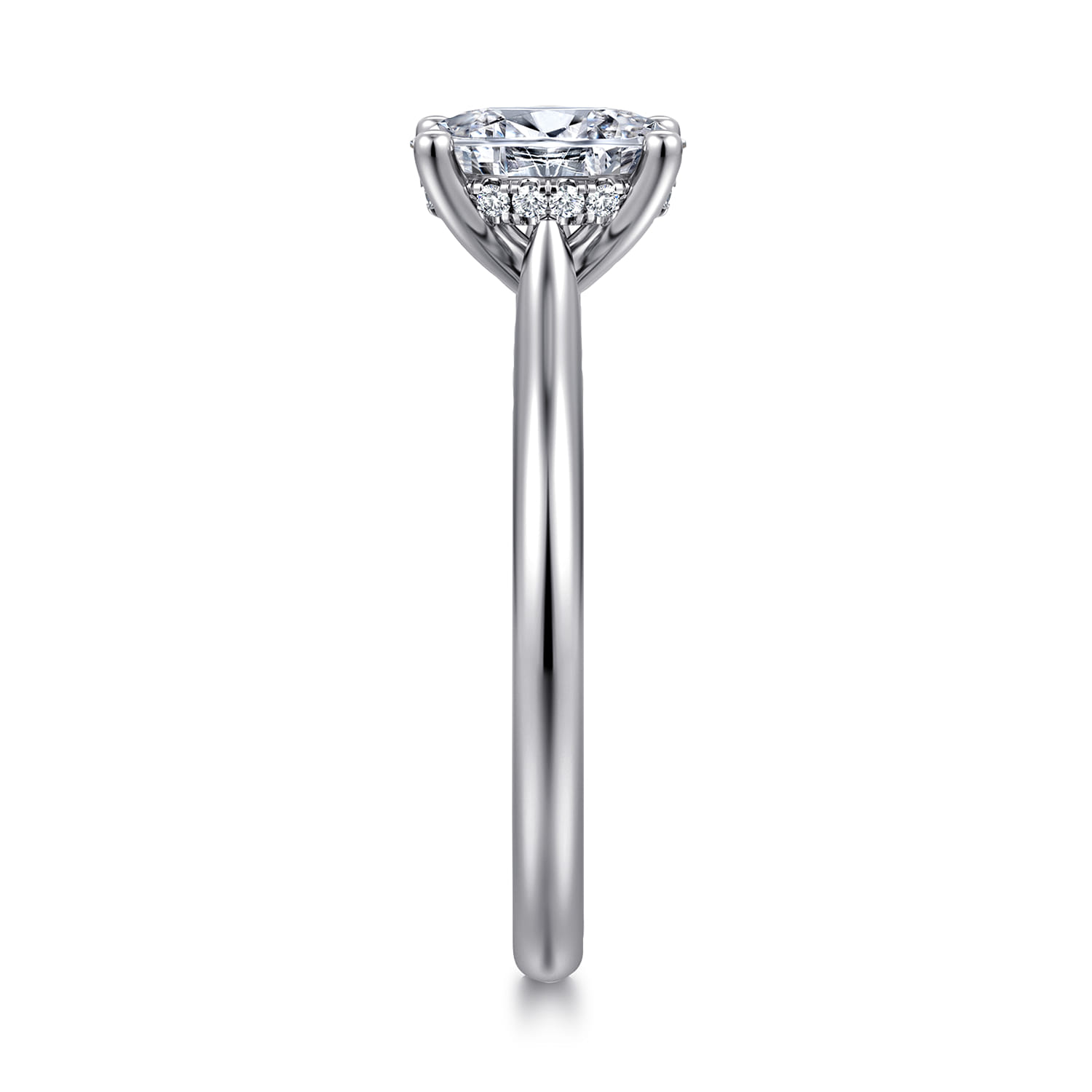 Azucena - 14K White Gold Oval Solitaire Diamond Engagement Ring - 0.05 ct - Shot 5