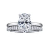 Azucena - 14K White Gold Oval Solitaire Diamond Engagement Ring - 0.06 ct