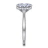 Azucena - 14K White Gold Oval Solitaire Diamond Engagement Ring - 0.06 ct