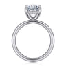 Lua - 14K White Gold Hidden Halo Oval Diamond Engagement Ring - 0.08 ct