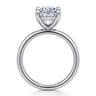 Lua - 14K White Gold Hidden Halo Oval Diamond Engagement Ring - 0.08 ct
