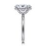 Lua - 14K White Gold Hidden Halo Oval Diamond Engagement Ring - 0.08 ct