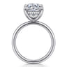 Lua - 14K White Gold Hidden Halo Oval Diamond Engagement Ring - 0.1 ct