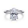 Anuk - 14K White Gold Oval Diamond Engagement Ring - 0.08 ct