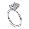 Anuk - 14K White Gold Oval Diamond Engagement Ring - 0.08 ct