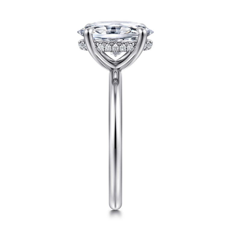 Anuk - 14K White Gold Oval Diamond Engagement Ring - 0.08 ct - Shot 4