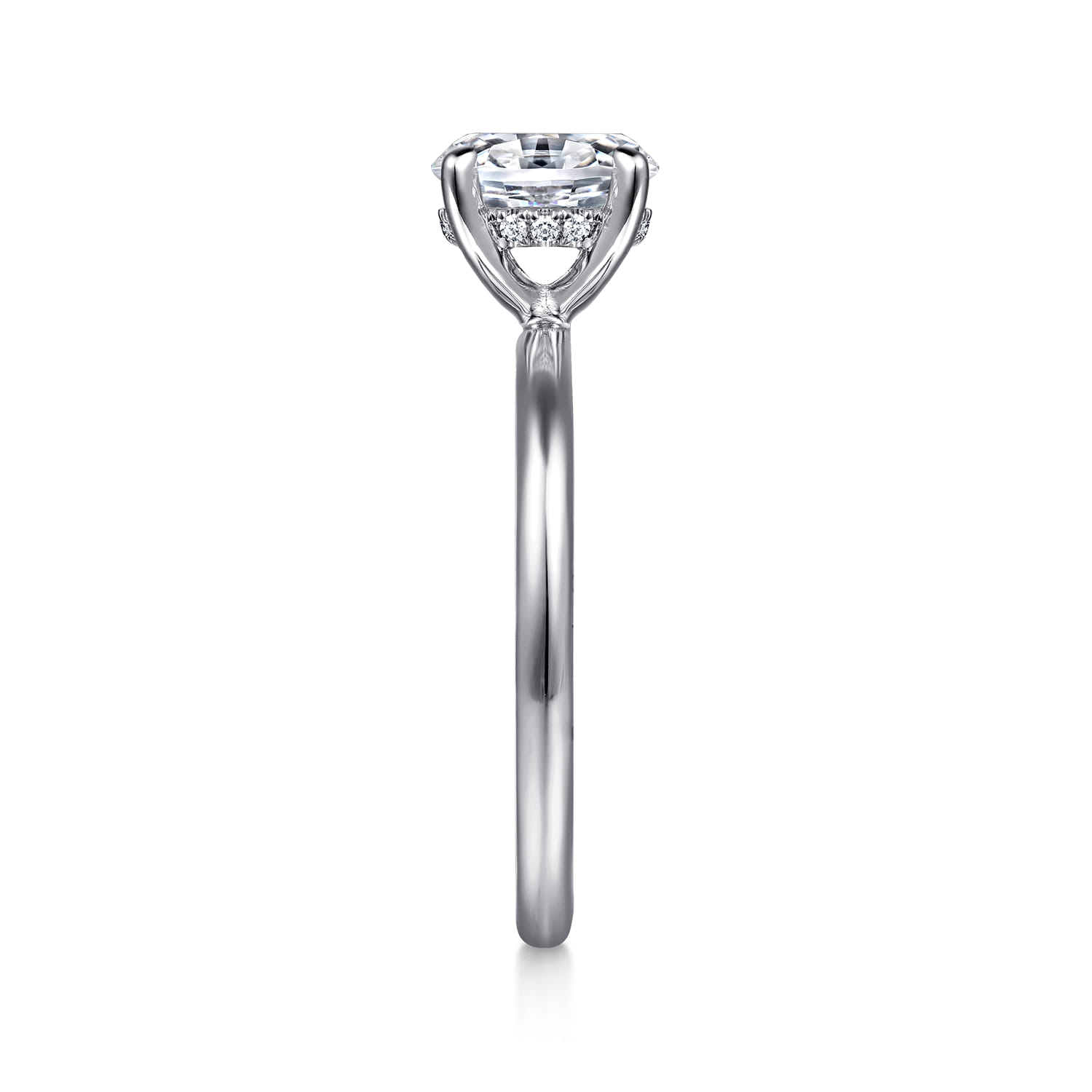 Anuk - 14K White Gold Oval Diamond Engagement Ring - 0.05 ct - Shot 3