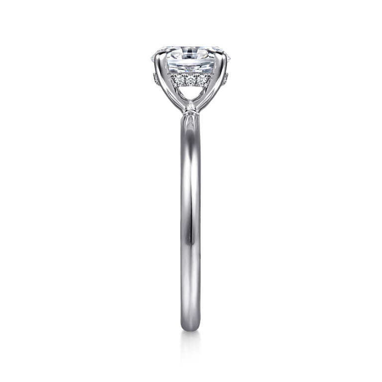 Anuk - 14K White Gold Oval Diamond Engagement Ring - 0.05 ct - Shot 3