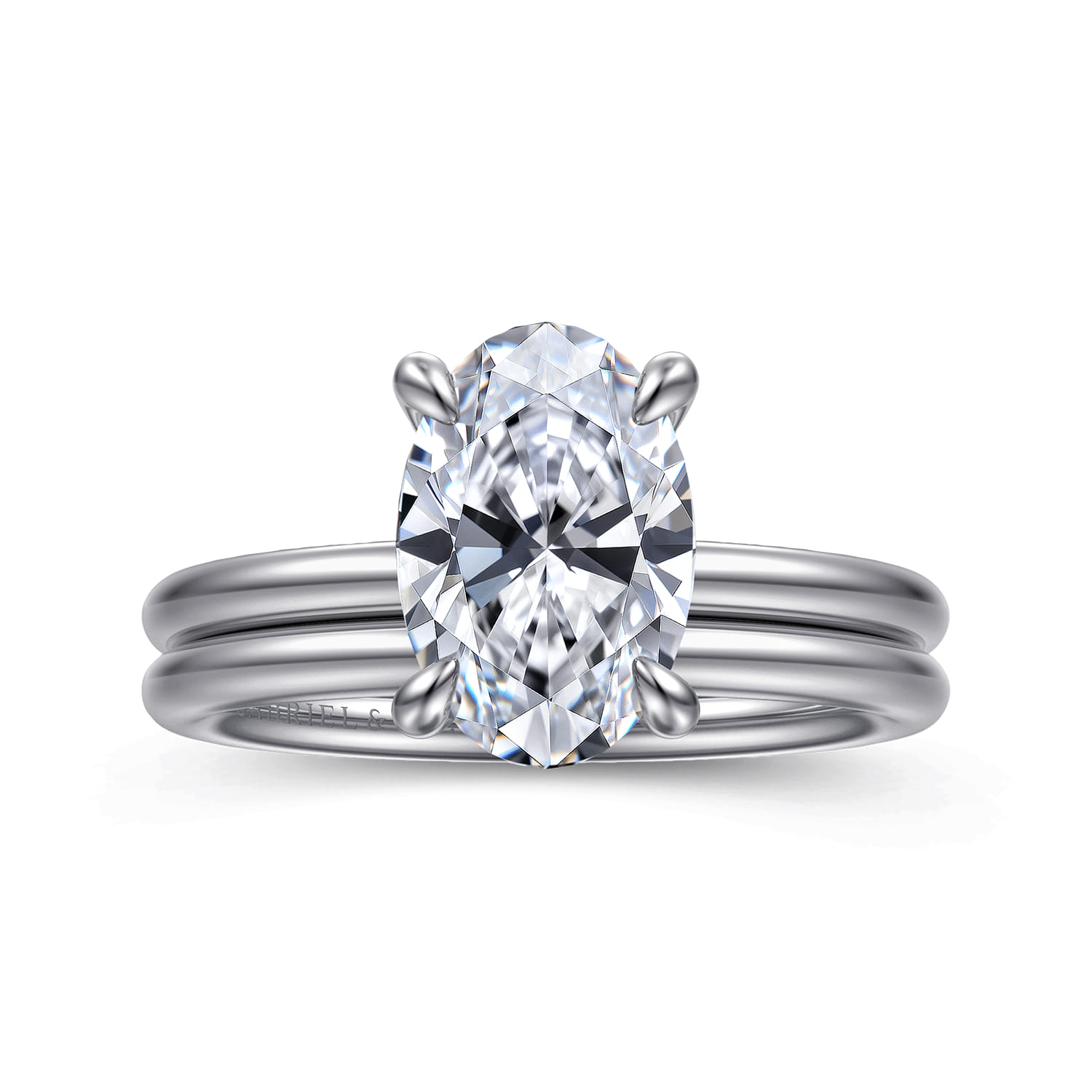 Anuk - 14K White Gold Oval Diamond Engagement Ring - 0.07 ct - Shot 4