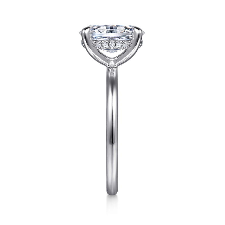Anuk - 14K White Gold Oval Diamond Engagement Ring - 0.07 ct - Shot 5