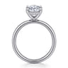 Peace - 14K White Gold Oval Diamond Engagement Ring - 0.08 ct