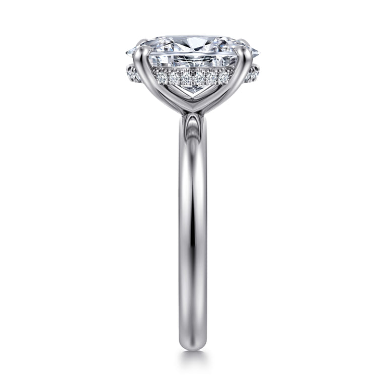 Peace - 14K White Gold Oval Diamond Engagement Ring - 0.08 ct - Shot 4