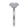 Peace - 14K White Gold Oval Diamond Engagement Ring - 0.08 ct