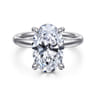 Peace - 14K White Gold Oval Diamond Engagement Ring - 0.1 ct