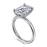 Peace - 14K White Gold Oval Diamond Engagement Ring - 0.1 ct