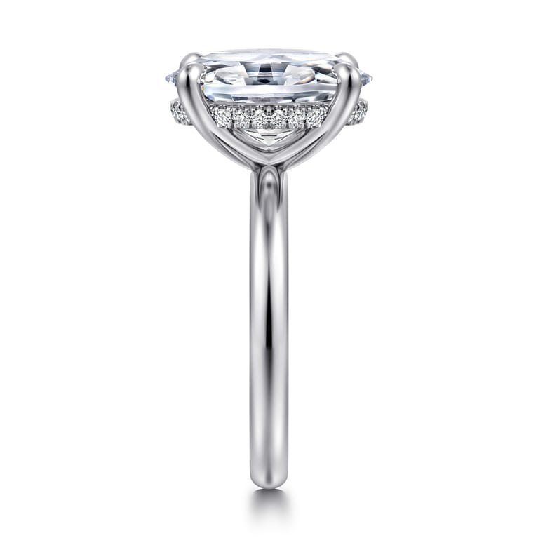 Peace - 14K White Gold Oval Diamond Engagement Ring - 0.1 ct - Shot 4