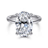 Peace - 14K White Gold Oval Diamond Engagement Ring - 0.13 ct