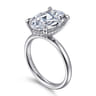 Peace - 14K White Gold Oval Diamond Engagement Ring - 0.13 ct