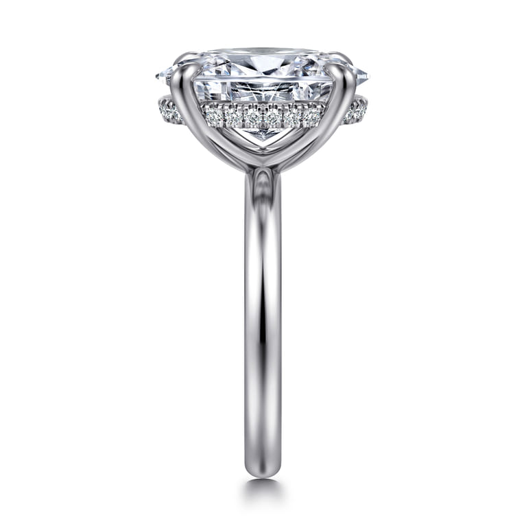 Peace - 14K White Gold Oval Diamond Engagement Ring - 0.13 ct - Shot 5