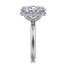 Peace - 14K White Gold Oval Diamond Engagement Ring - 0.13 ct
