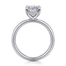 Peace - 14K White Gold Oval Diamond Engagement Ring - 0.08 ct