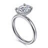 Peace - 14K White Gold Oval Diamond Engagement Ring - 0.08 ct