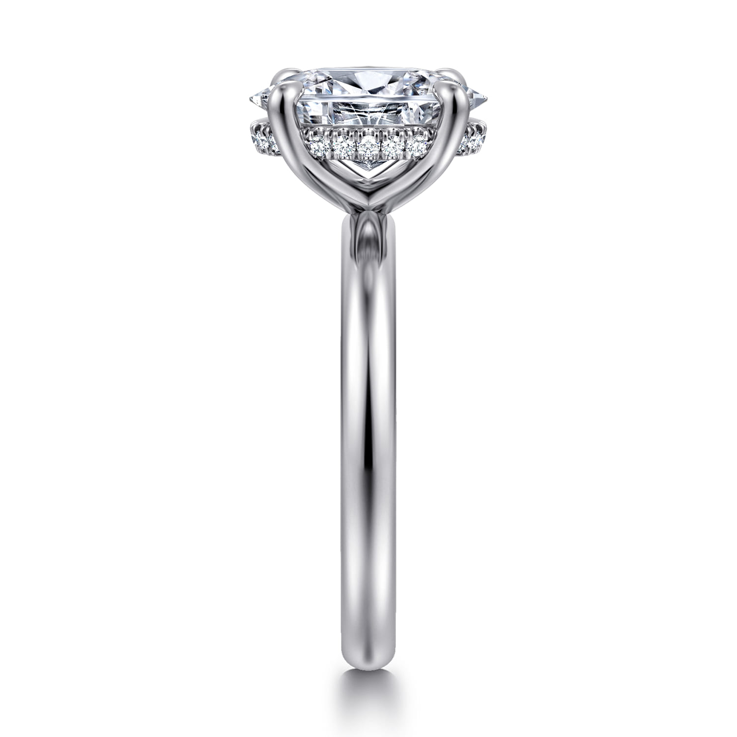 Peace - 14K White Gold Oval Diamond Engagement Ring - 0.08 ct - Shot 4