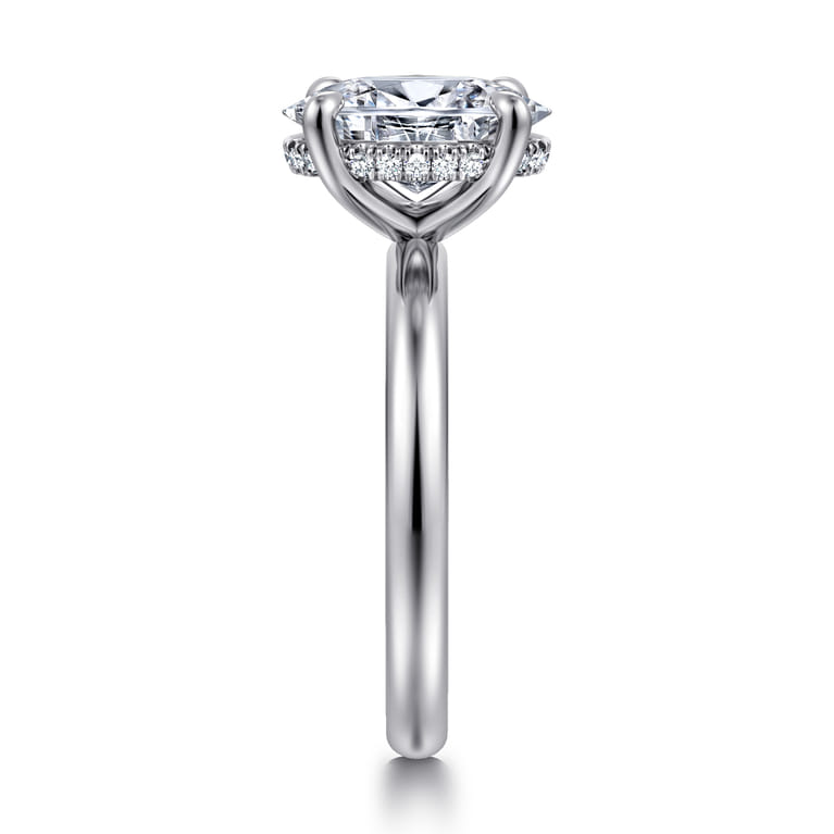 Peace - 14K White Gold Oval Diamond Engagement Ring - 0.08 ct - Shot 4