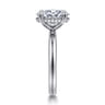 Peace - 14K White Gold Oval Diamond Engagement Ring - 0.08 ct