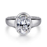 Ettie - 14K White Gold Bezel Prong Oval Diamond Engagement Ring - 0.35 ct