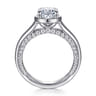 Ettie - 14K White Gold Bezel Prong Oval Diamond Engagement Ring - 0.35 ct