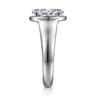 Ettie - 14K White Gold Bezel Prong Oval Diamond Engagement Ring - 0.35 ct