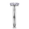 Villa - 14K White Gold Half Bezel Oval Diamond Engagement Ring - 0.1 ct