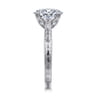 Celestiana - Vintage Inspired 14K White Gold Oval Solitaire Engagement Ring - 0.08 ct