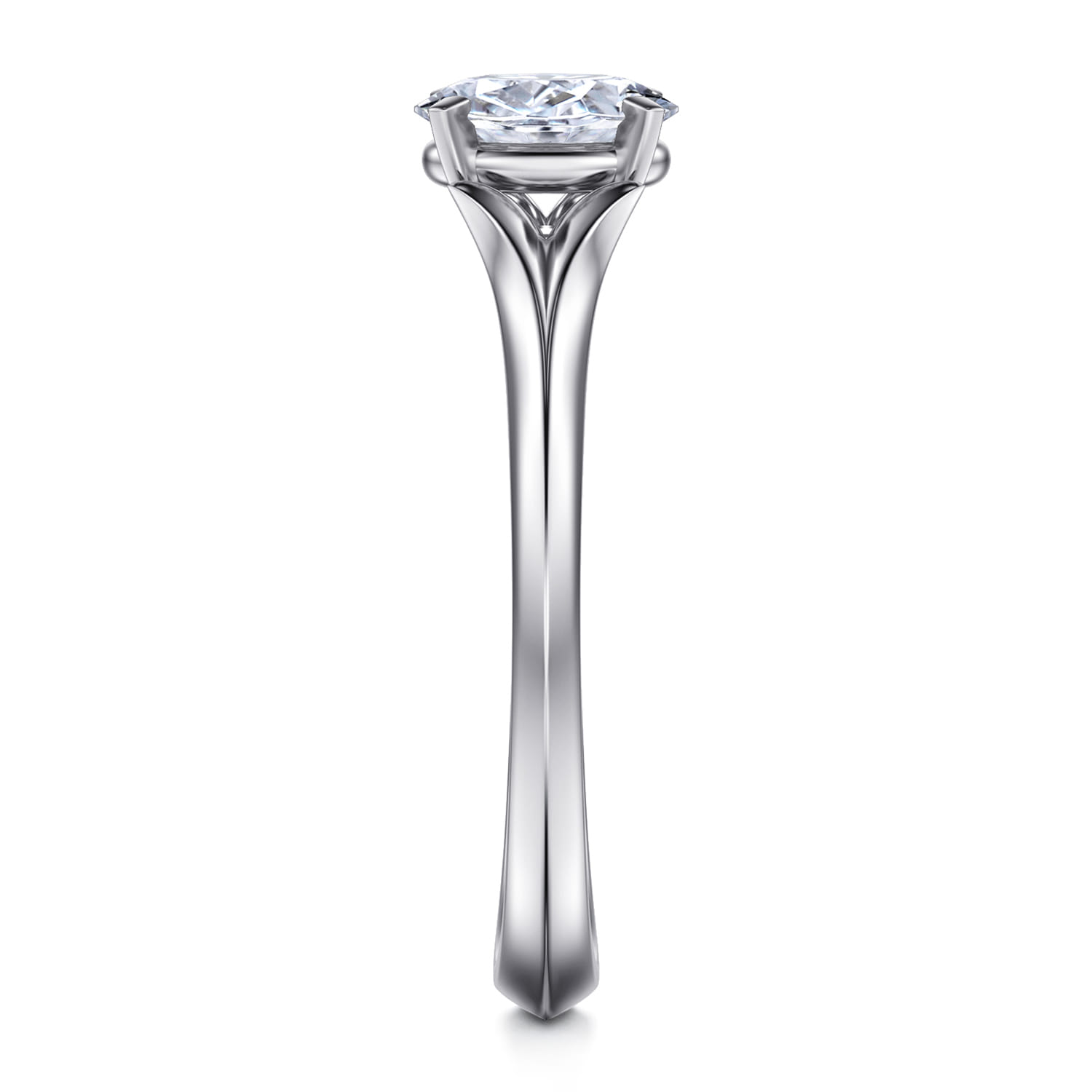 Ellis - 14K White Gold Oval Diamond Engagement Ring - Shot 5