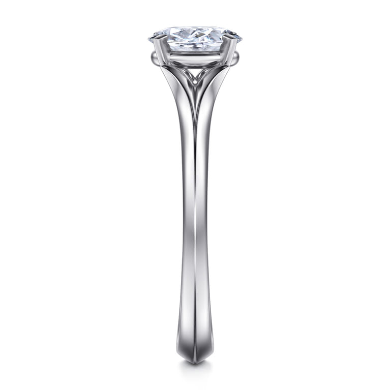 Ellis - 14K White Gold Oval Diamond Engagement Ring - Shot 5