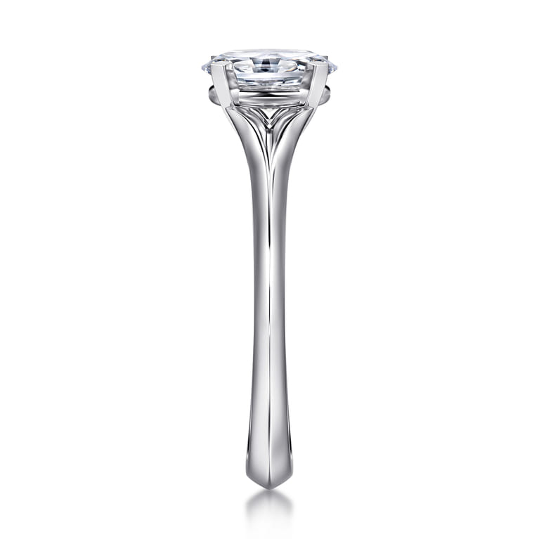 Ellis - 14K White Gold Oval Diamond Engagement Ring - Shot 4