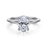 Ellis - 14K White Gold Oval Diamond Engagement Ring