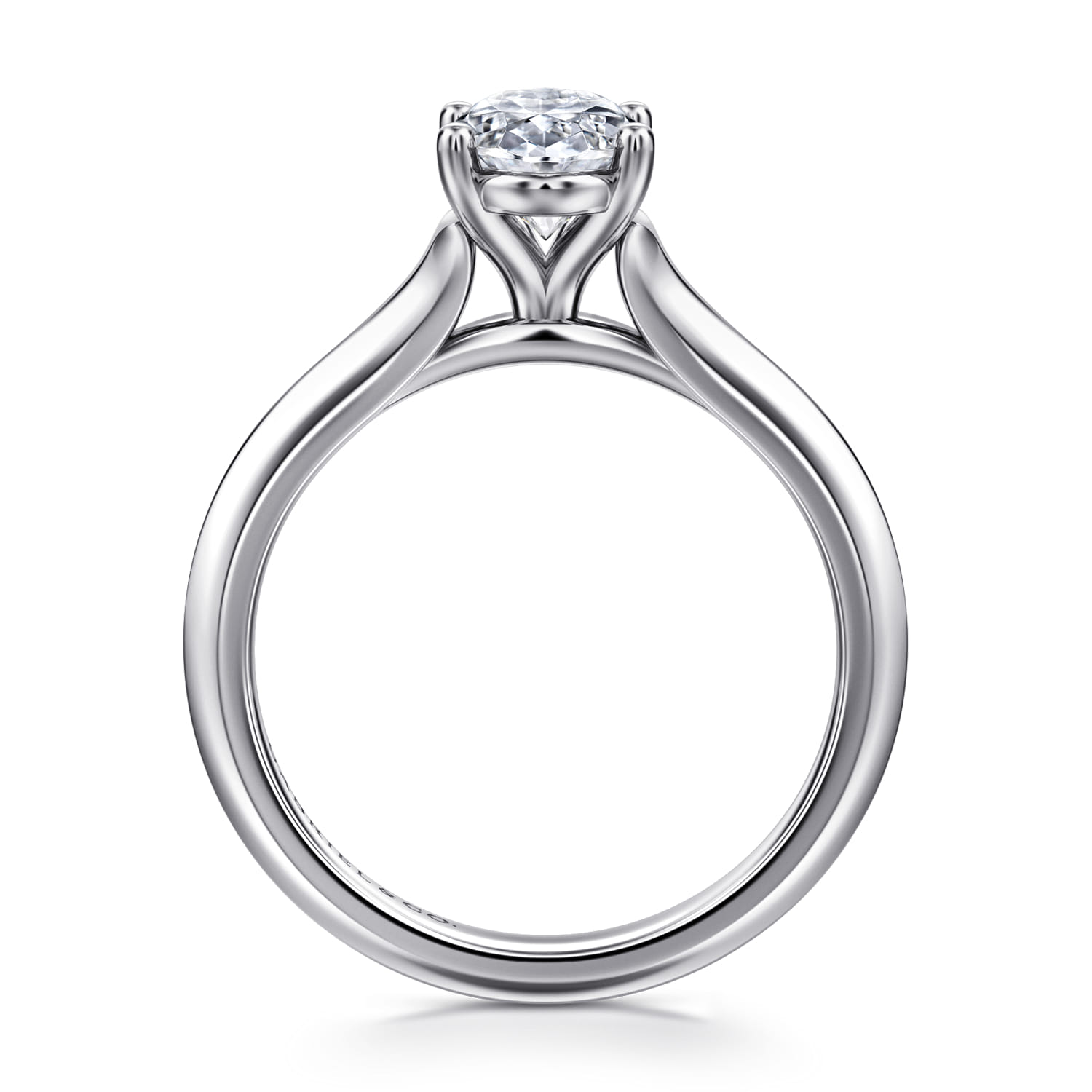 Ellis - 14K White Gold Oval Diamond Engagement Ring - Shot 2