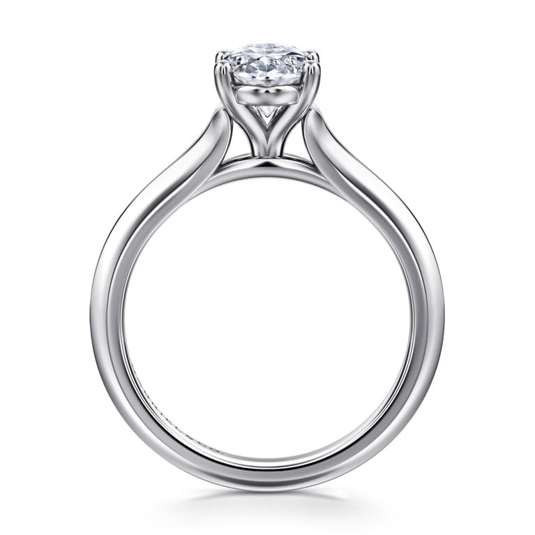Ellis - 14K White Gold Oval Diamond Engagement Ring - Shot 2
