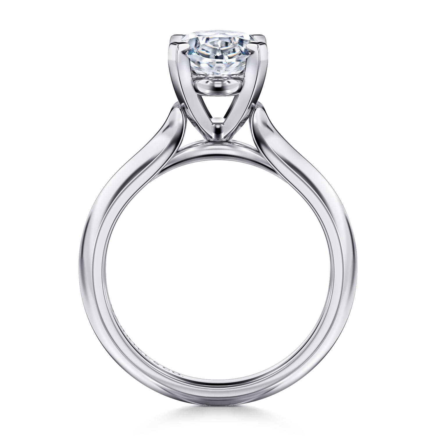 Ellis - 14K White Gold Oval Diamond Engagement Ring - Shot 2