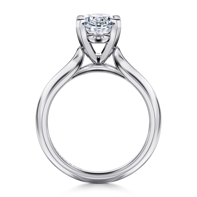 Ellis - 14K White Gold Oval Diamond Engagement Ring - Shot 2