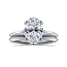 Ellis - 14K White Gold Oval Diamond Engagement Ring